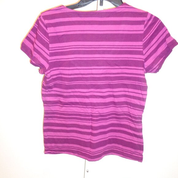 N.Y.L. New York Laundry Layered Look Striped Top Shirt Size Medium Short Sleeve - Picture 10 of 10